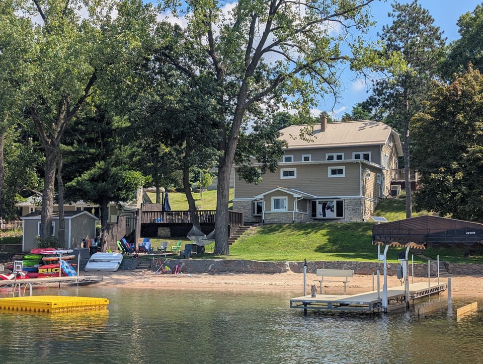 Waterfront property with dry sand beach and great swimming!