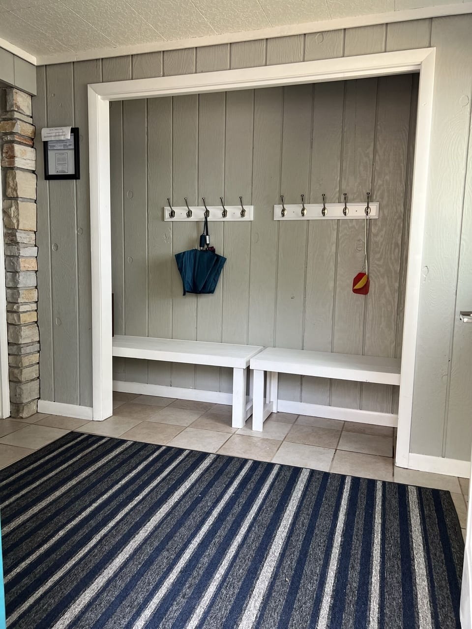 Giant mudroom between the patio & lower unit kitchen. Perfect space to dry off!