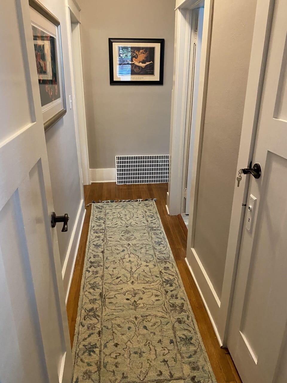 Hallway between bedrooms.