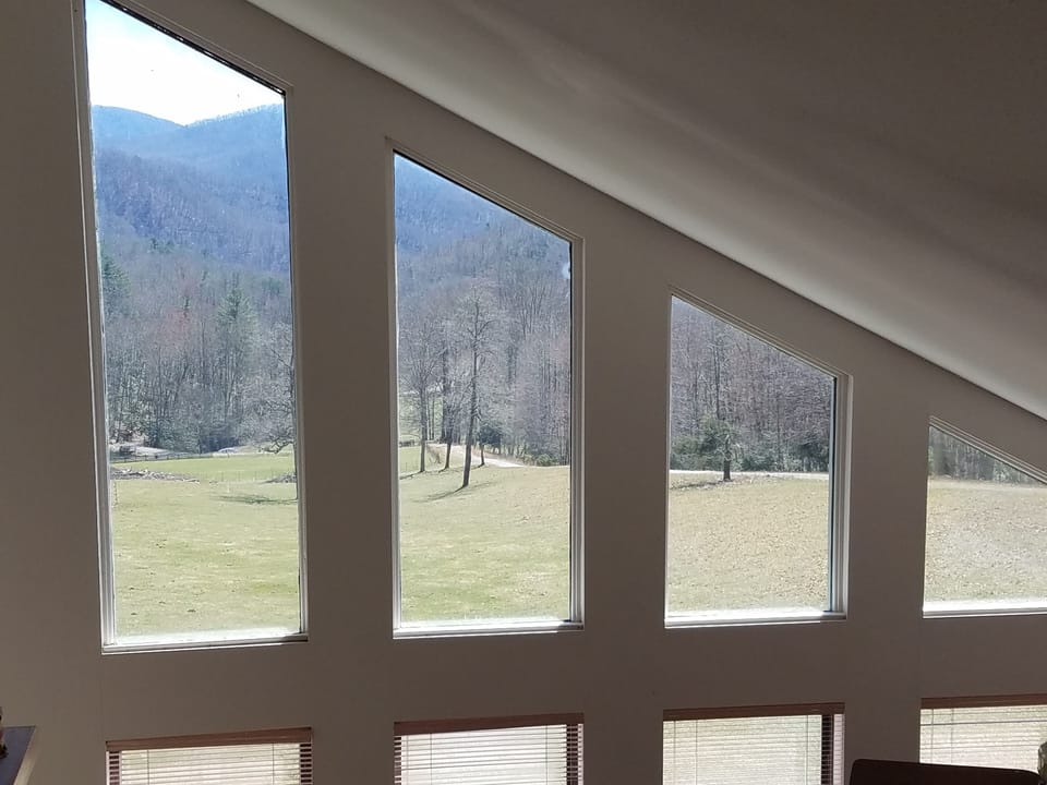 View from loft bedroom with king size bed and 1/2 bath (upstairs.)
