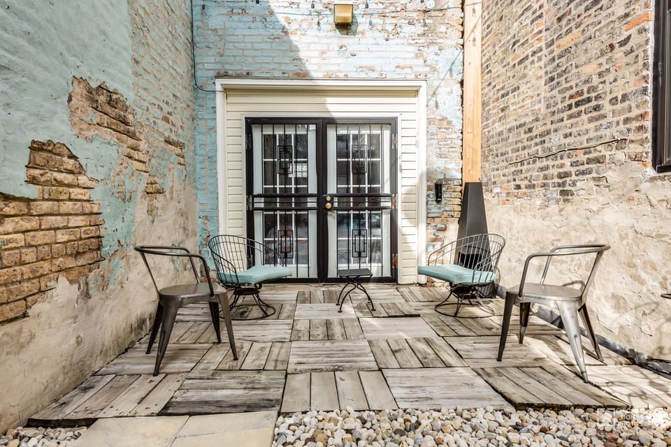Side patio seating area