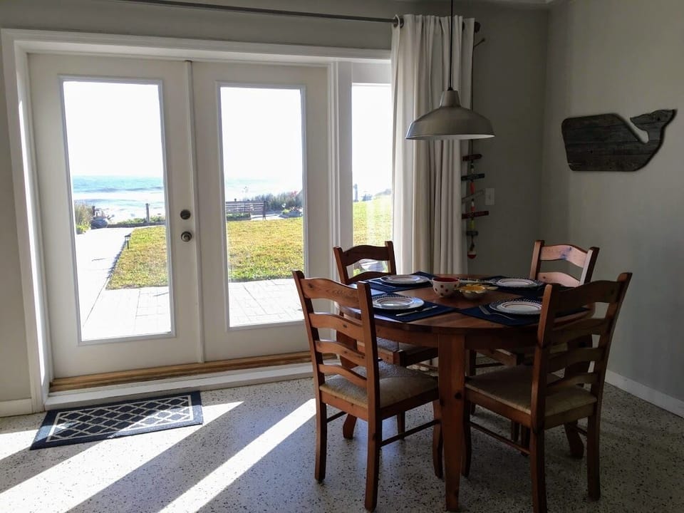 Dining Table expands to seat 6.