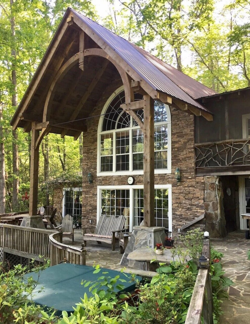 Front of House with Hot Tub