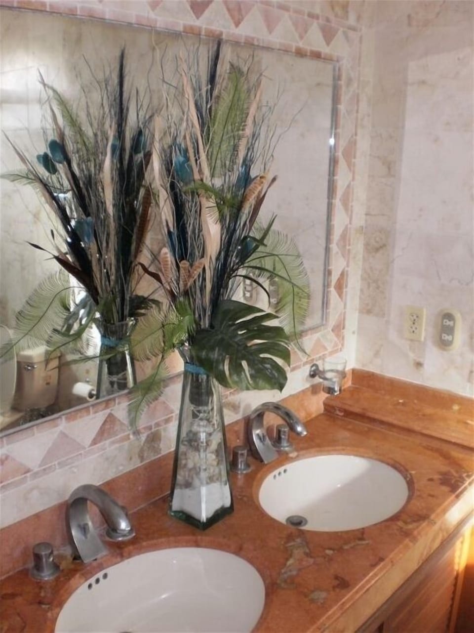 Large Master bath with marble counters, twin sinks, large  shower