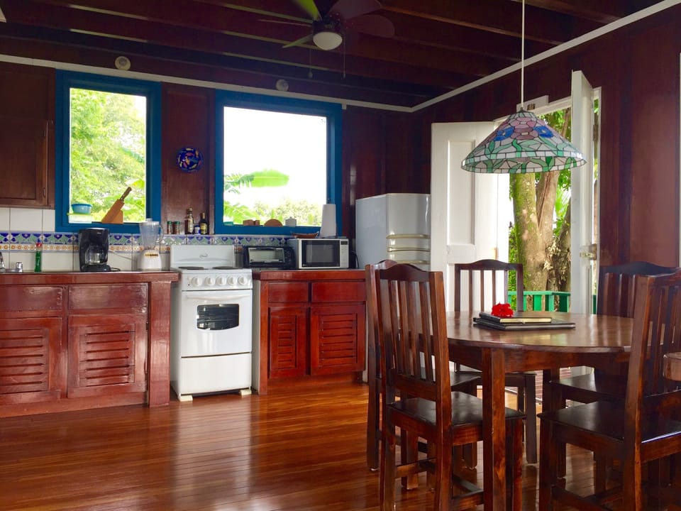 Kitchen and dining + second downstairs deck