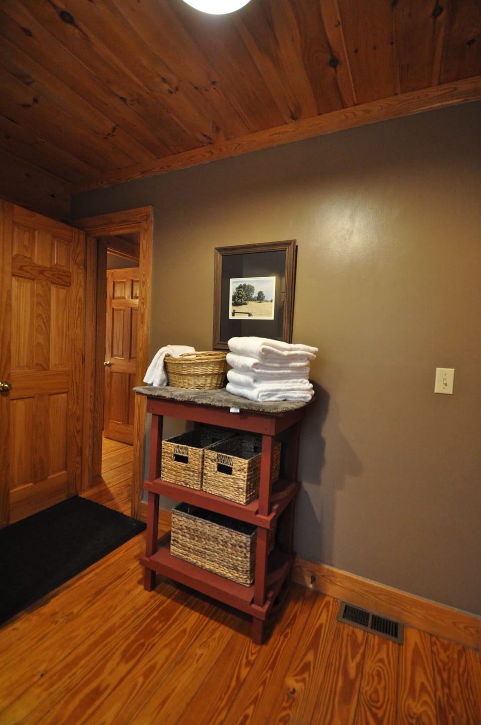 Luxury towels and storage for your toiletries.