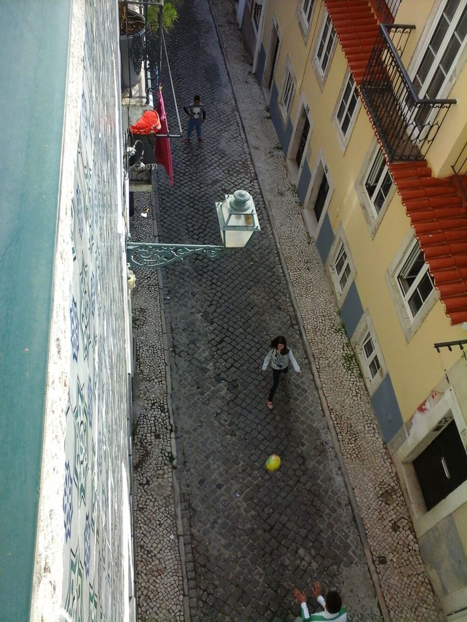 view from the bedroon onto the side street