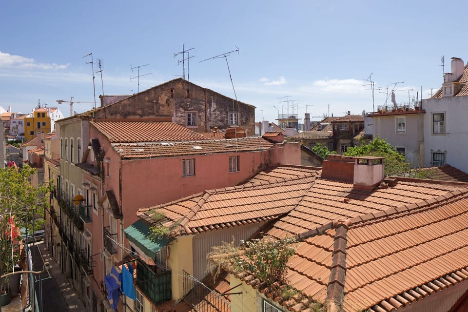 view from the bedroom to the side street