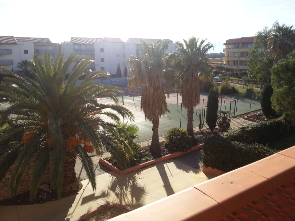 View on tennis courts