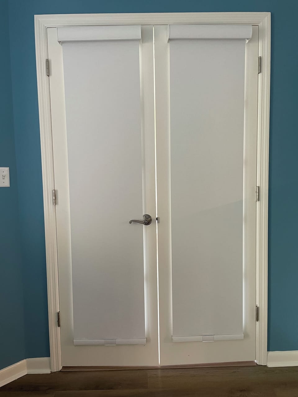 Privacy shades on master bedroom french doors