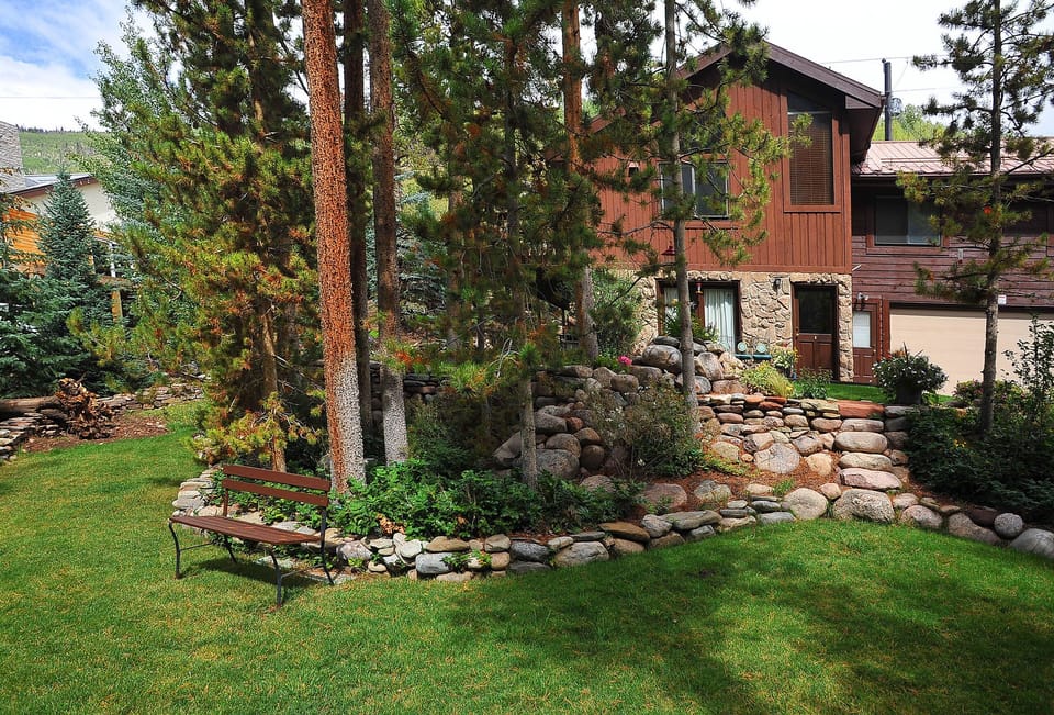 View of private yard from the street.