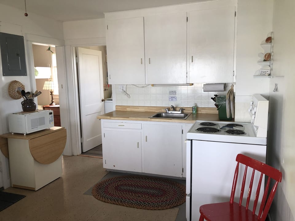 Spacious eat-in kitchen.