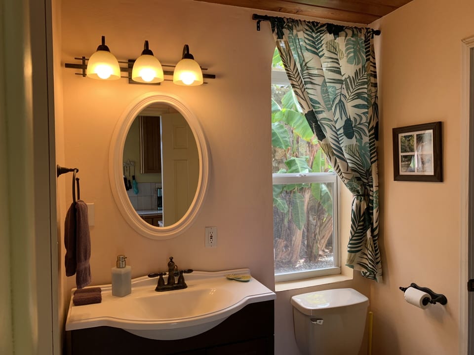 Upstairs bathroom #1 (indoor/outdoor shower through door on left)