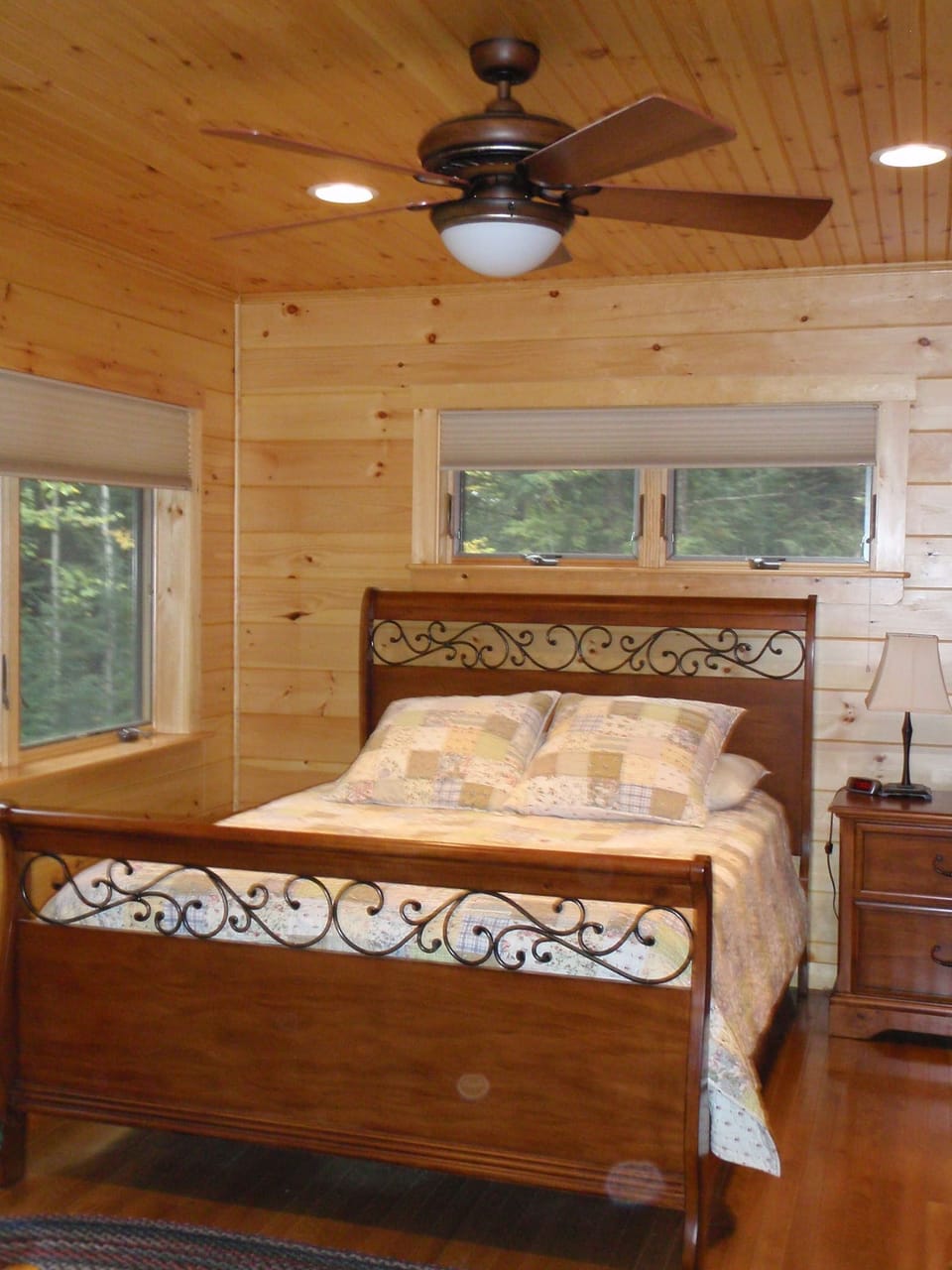Bedroom on main level of cabin.  This room has its own bathroom.