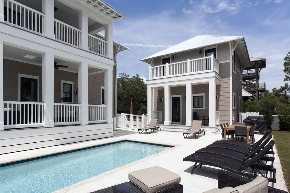 Private Pool Surrounded by the Main House & Guest House