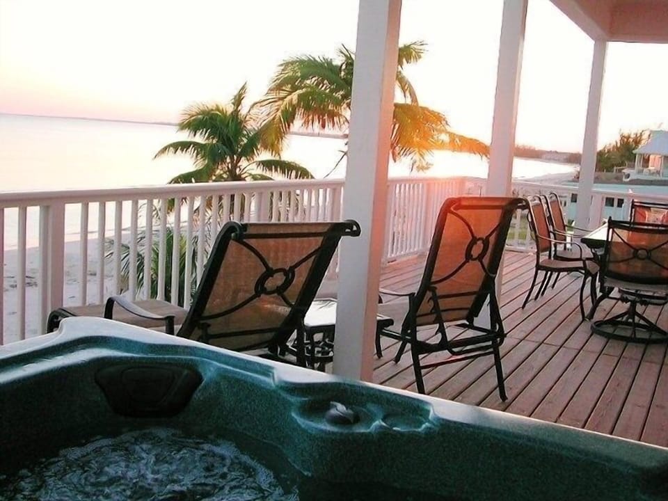 Each house has a hot tub on the deck - great place to enjoy the ocean & stars!