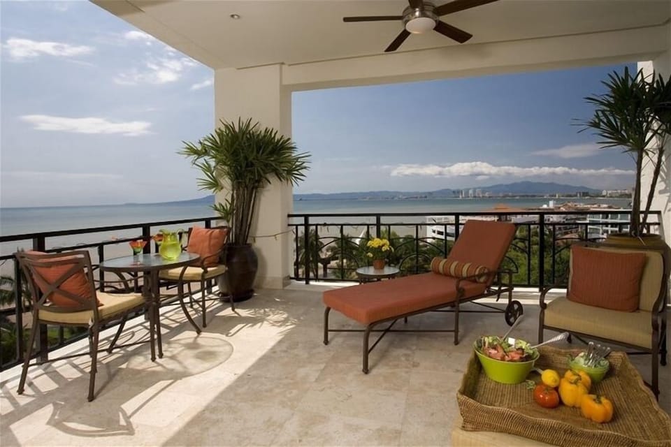Lounging Deck with View of Beach, Bay, Malecon, River Cuale,  &
 famous Church 