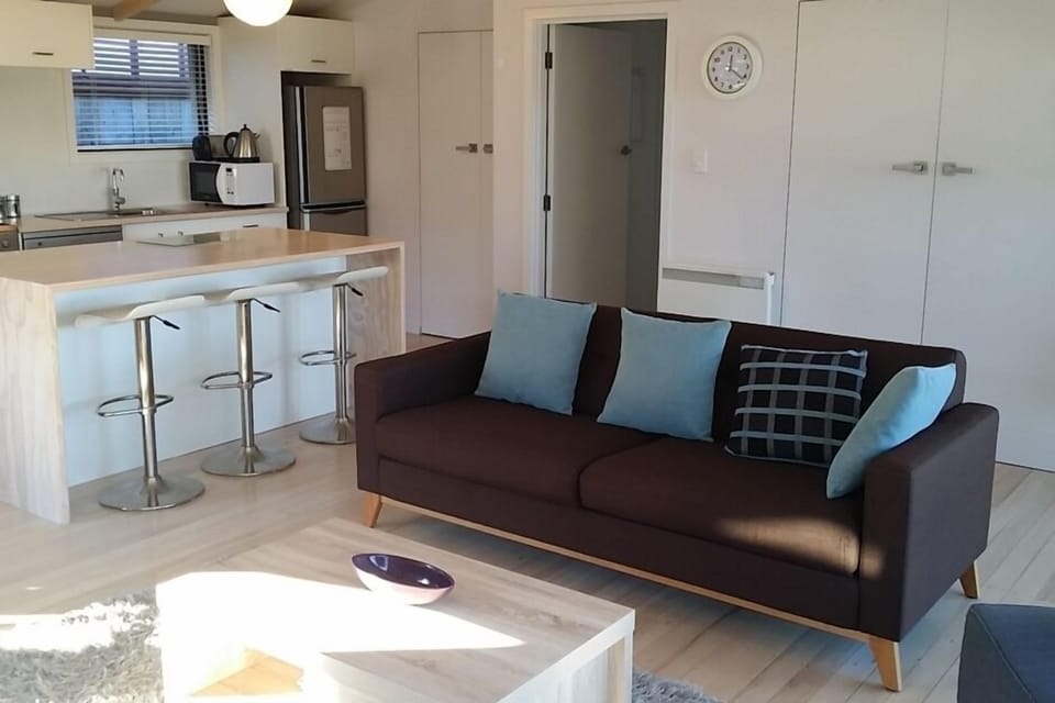 View of kitchen from living area