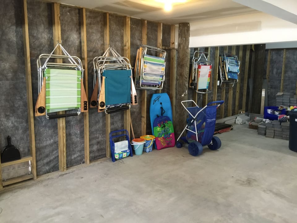 Garage Stocked with Beach Supplies