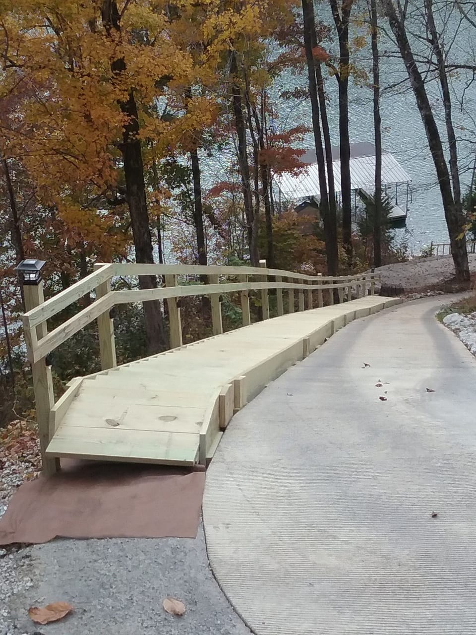 steps along concrete path for easier walk to dock