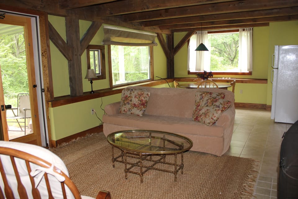 Walk-out lower level family room, with patio and kitchen