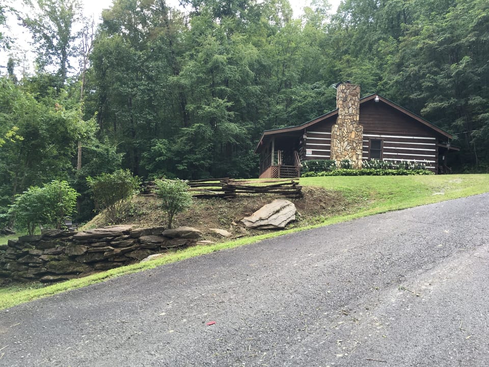 Paved road to cabin 