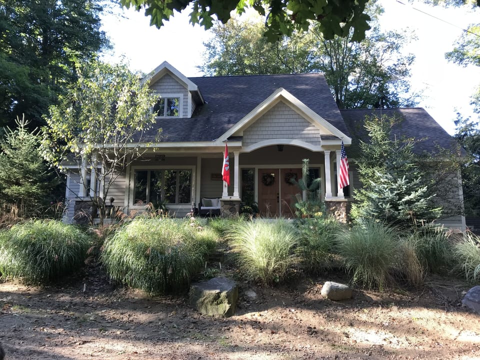 Front view of 4+ bedroom 3.5 bath home located in Michigan's harbor country.