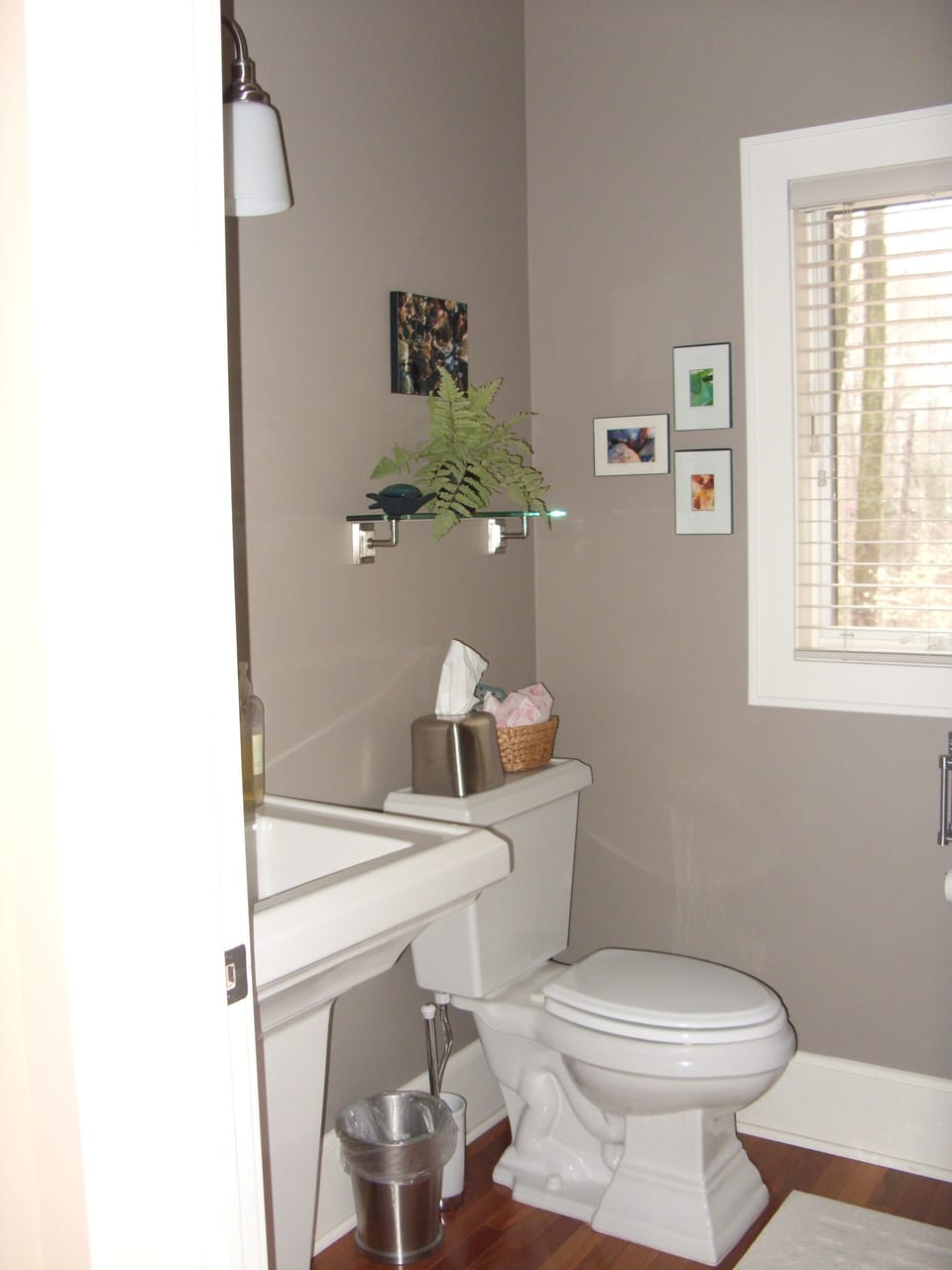 Main floor powder room adjacent to the Great Room living area.