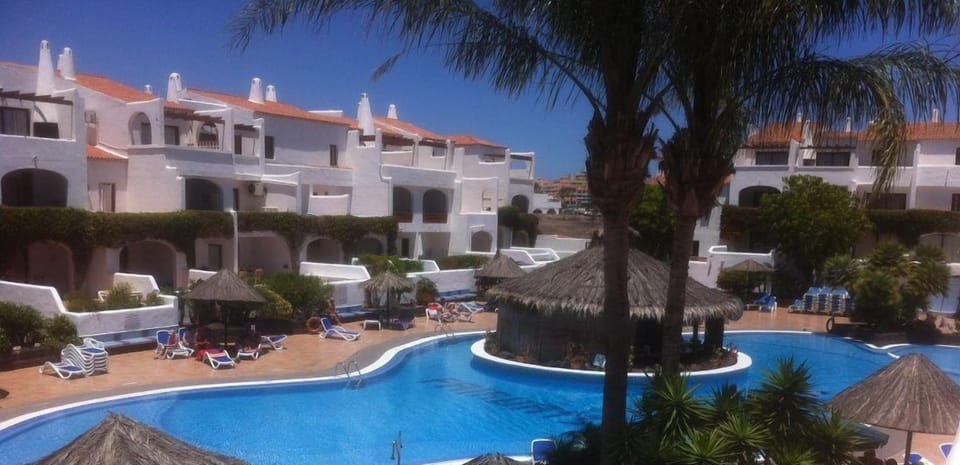 Our apartment is located to the left of the pool bar