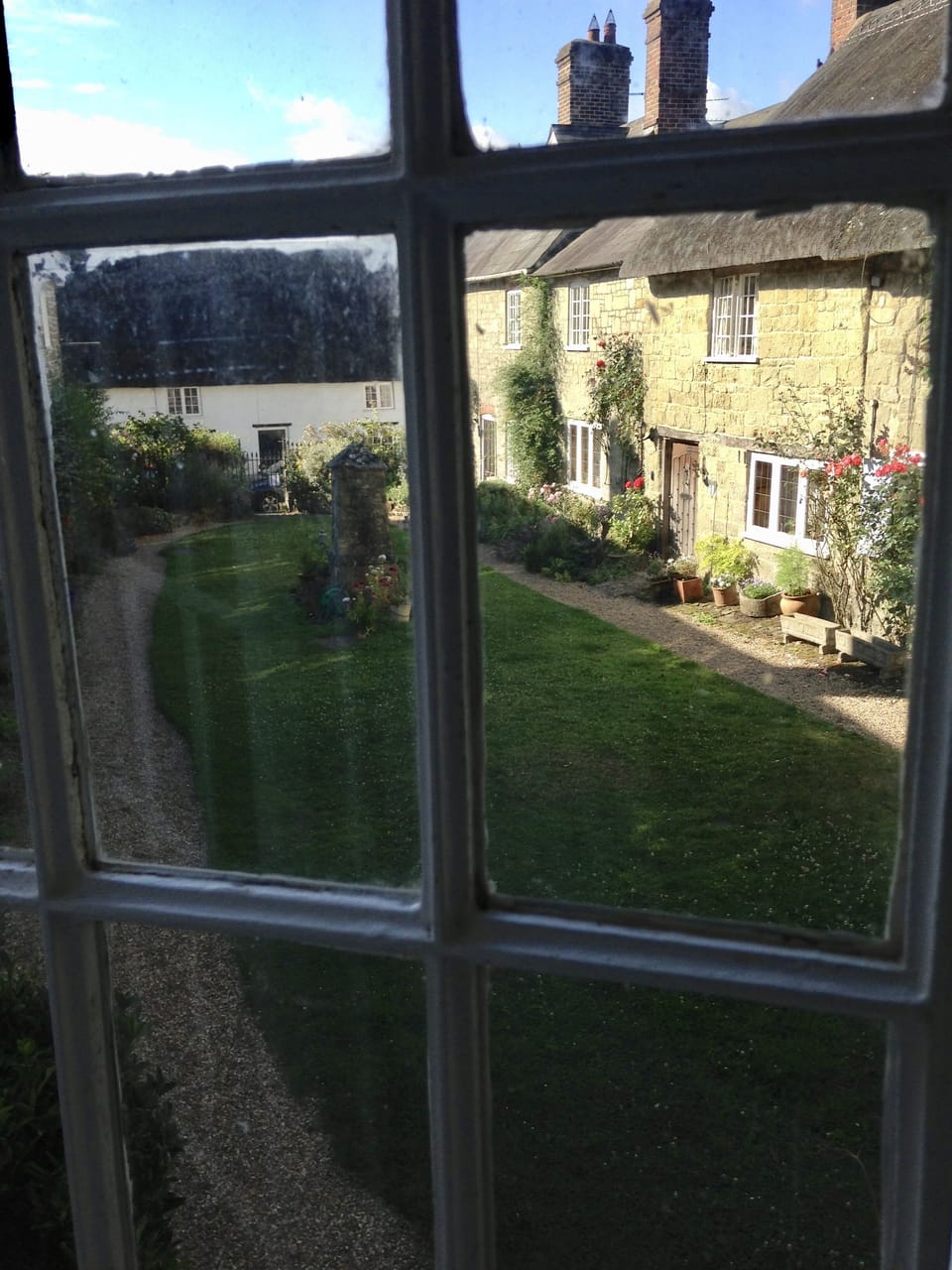 Looking down from the bed in master bedroom