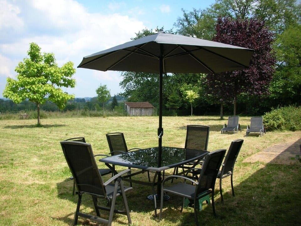Back garden with views of surrounding countryside