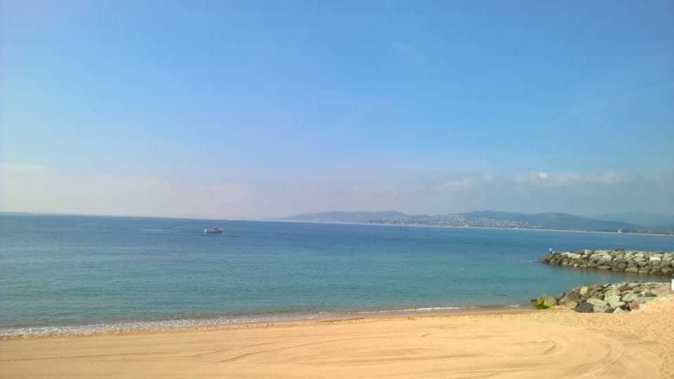 One of beaches in Saint Raphael looking towards St.Tropez
