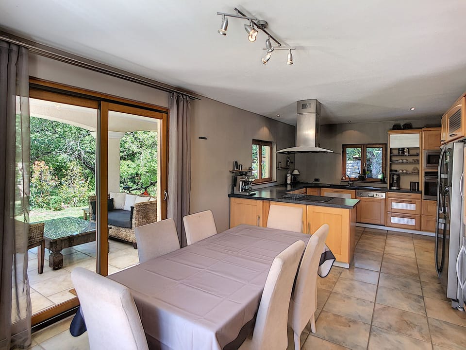 Dining room and kitchen