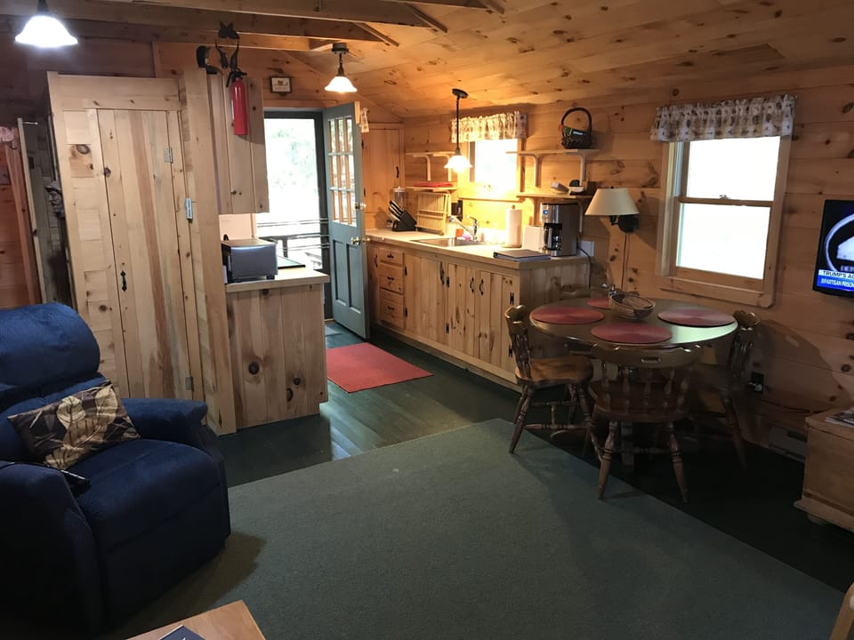 view from living area to the kitchen