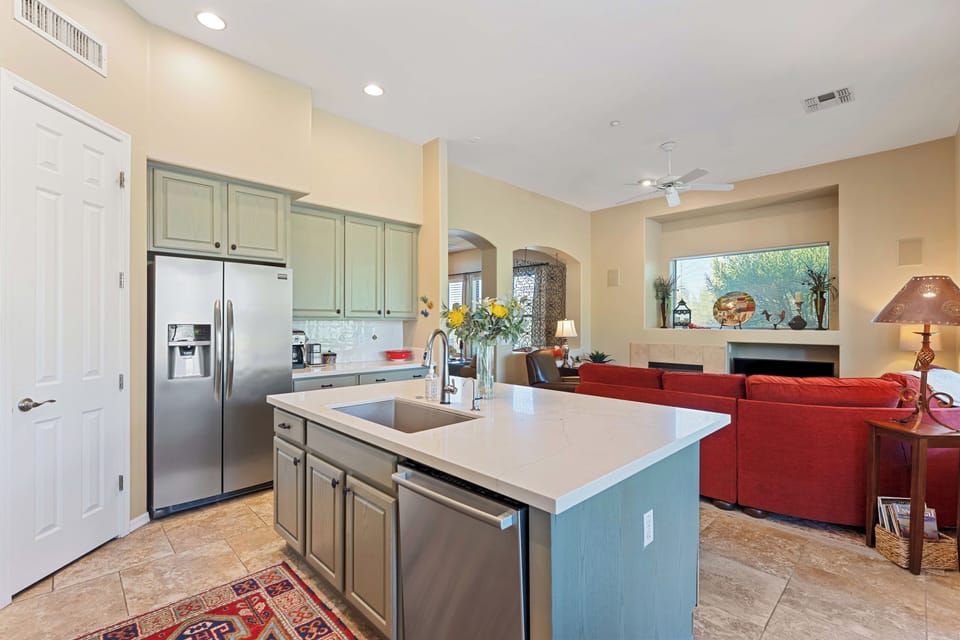 Kitchen and TV room
