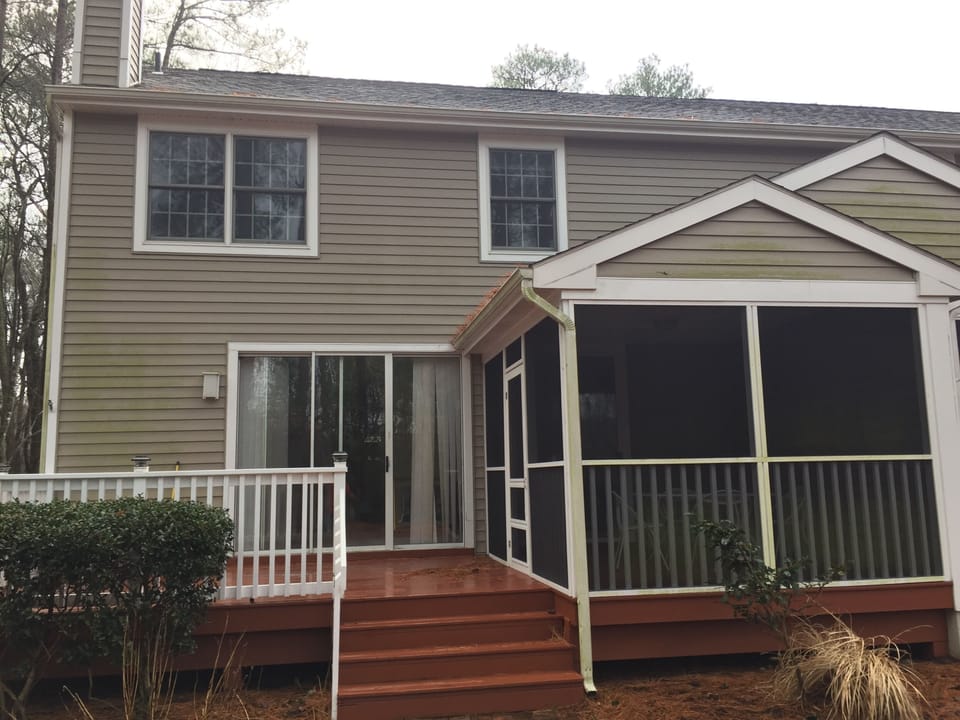 Back of House has Deck and Screened Porch