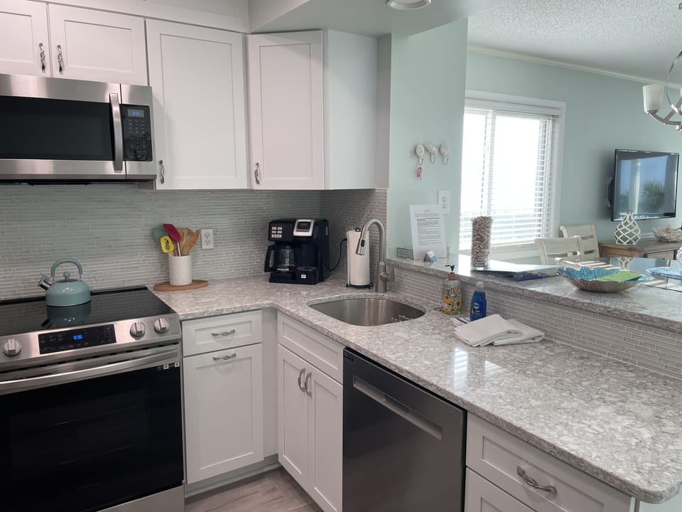 Dishwasher, Range, Microwave and Coffeemaker