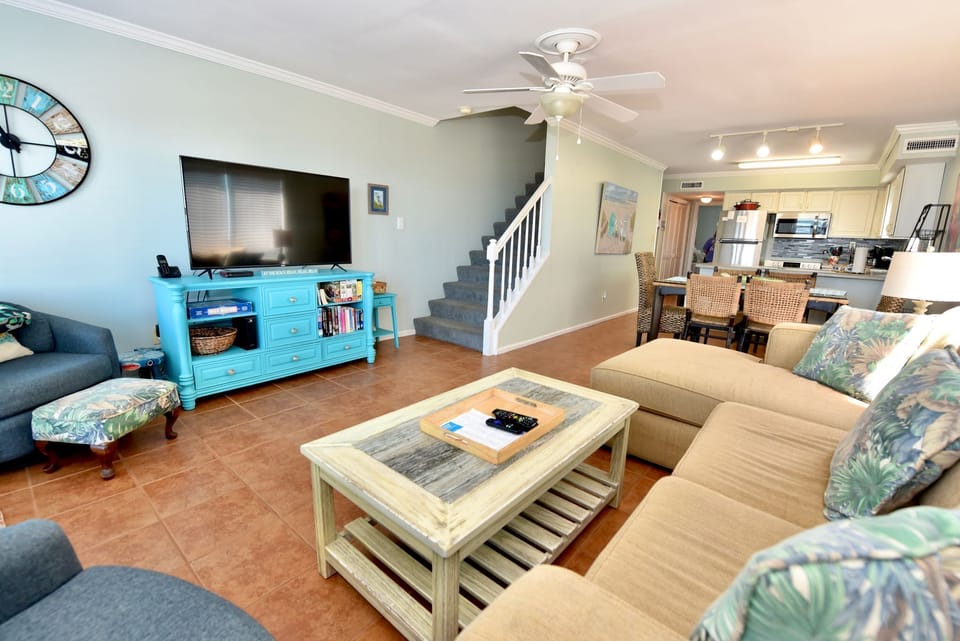 Living area and 55 inch tv