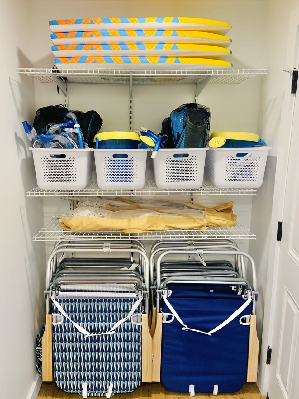 Towels, chairs, umbrellas, snorkels, masks, fins, boogie boards and sand toys!