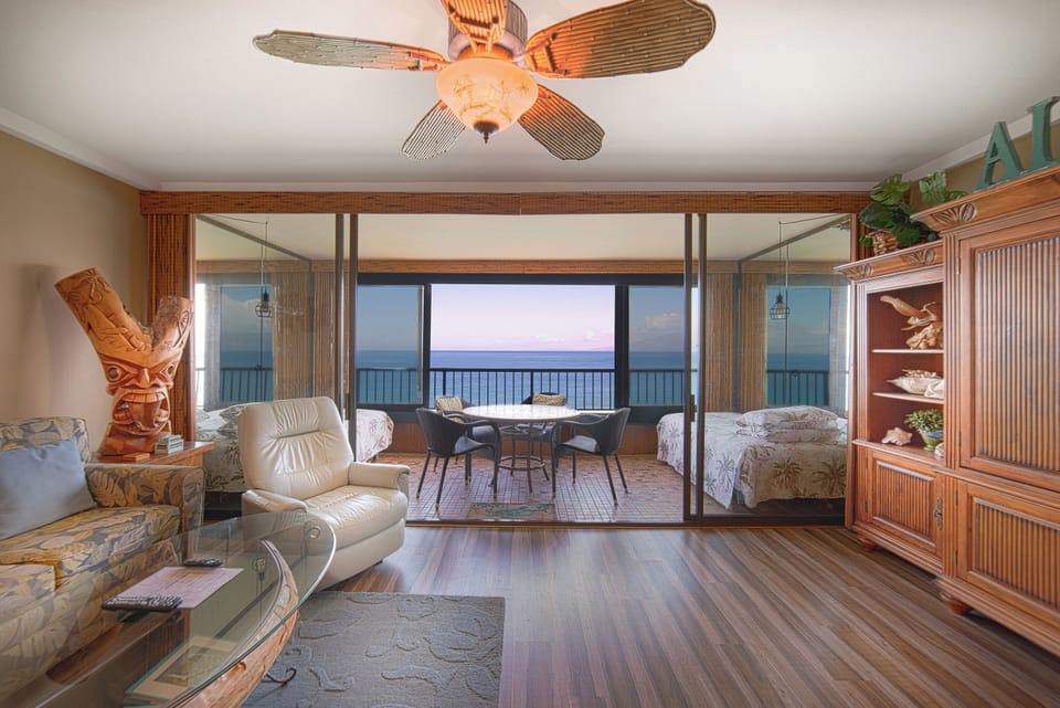 living area with view