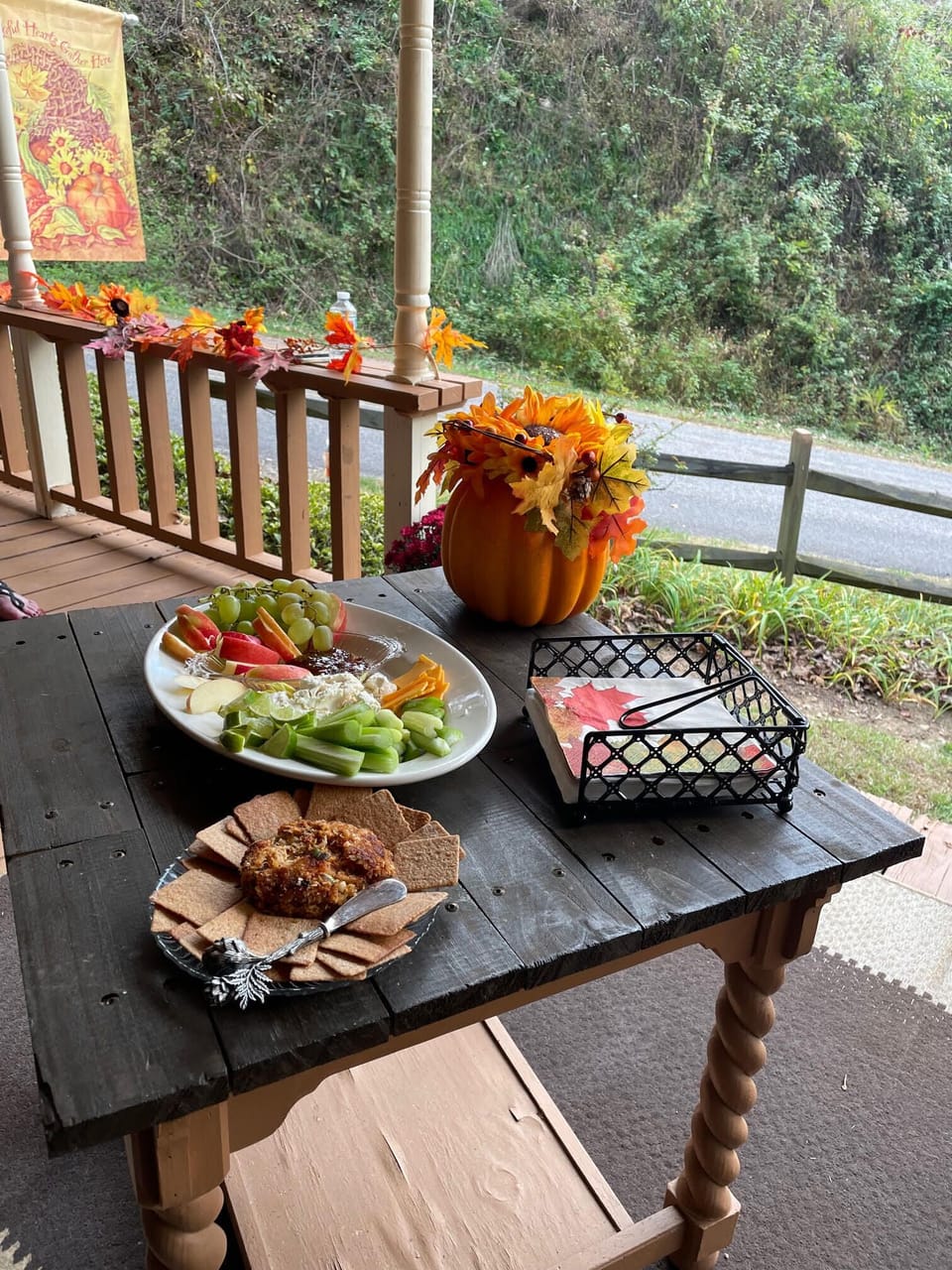 We love to gather with some hors d'oeuvres (snacks).