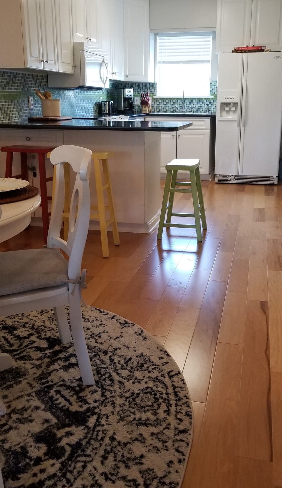 Hardwood floors throughout the lower level