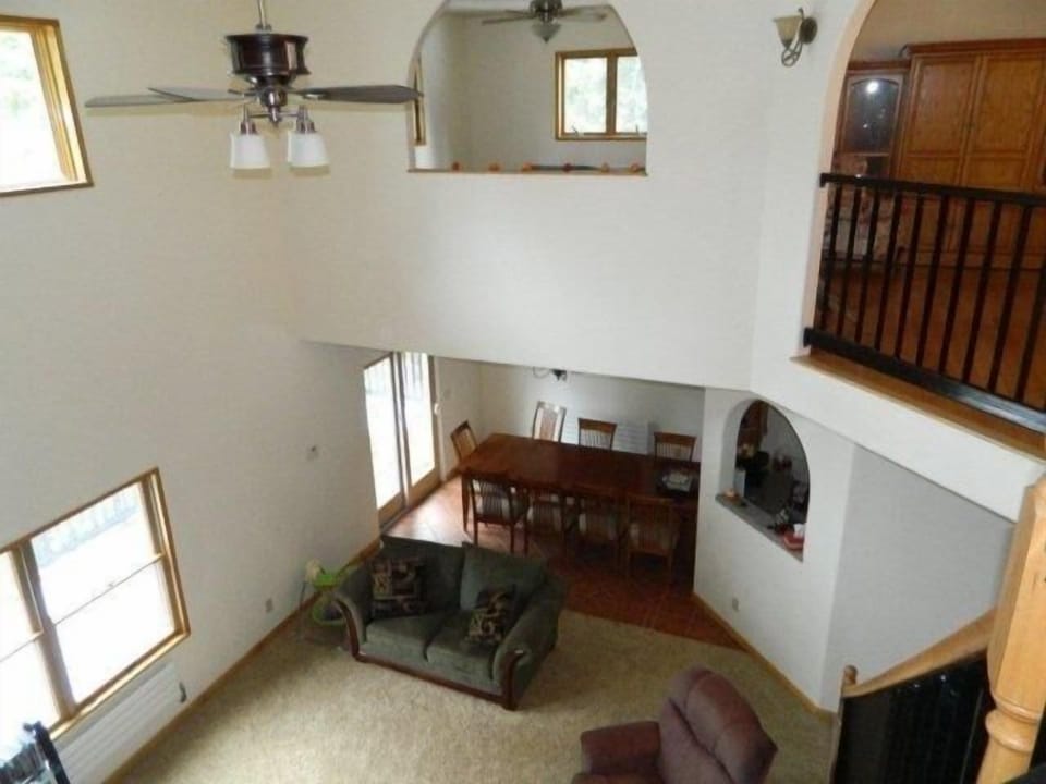 View to downstairs living/dining