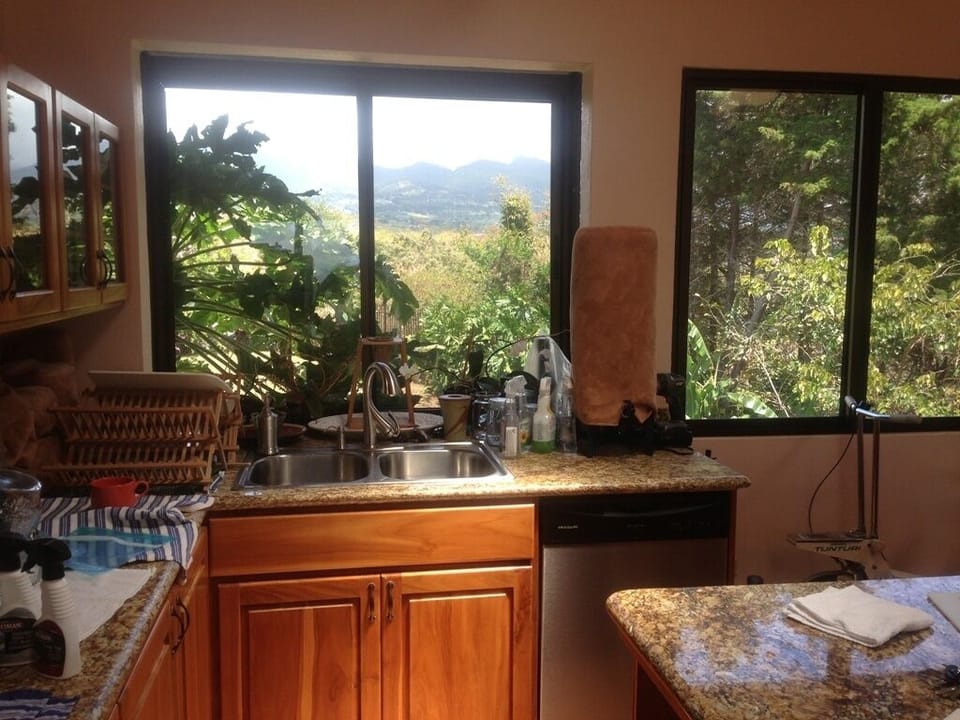 new dishwasher machine lower right (very rare appliance in Costa Rica)