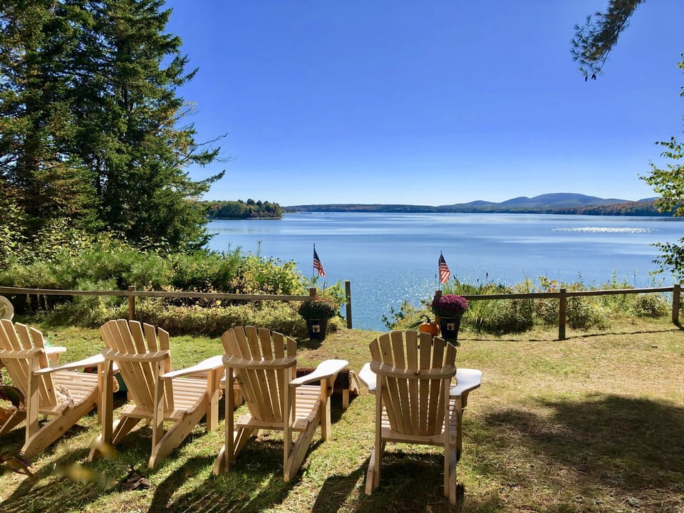 Enjoy your coffee or wine overlooking the ocean and Acadia National Park