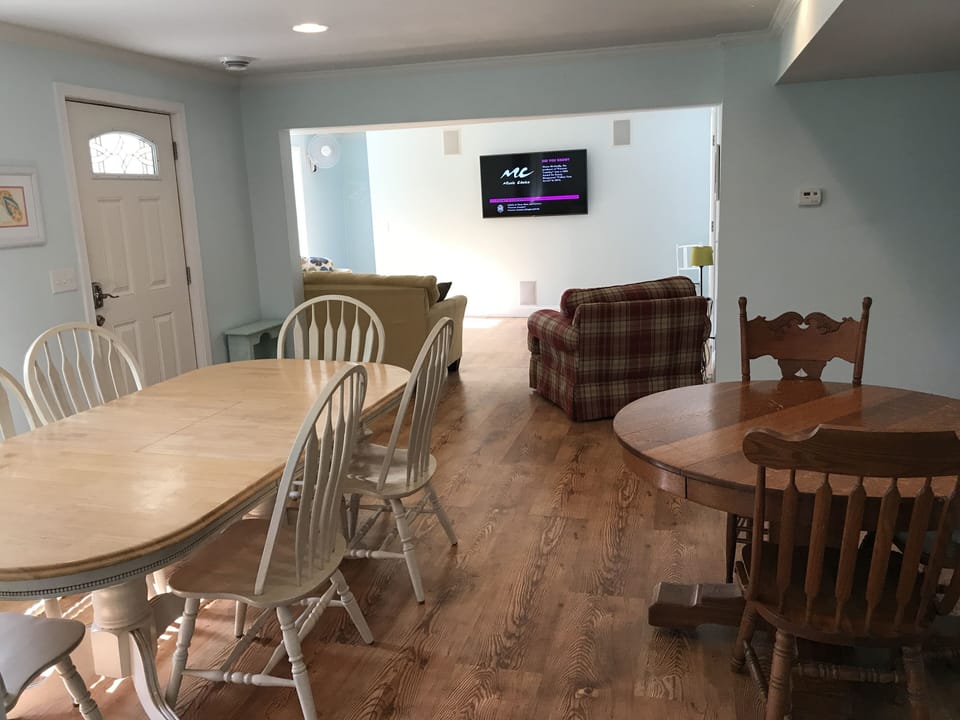 Dining room open to both living room and kitchen.  Everything is open and airy.