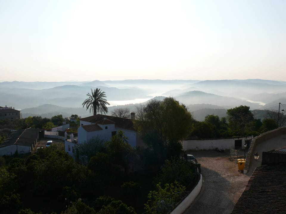 Fantastic view from a vantage point of the village. Near Zufre reservoir.