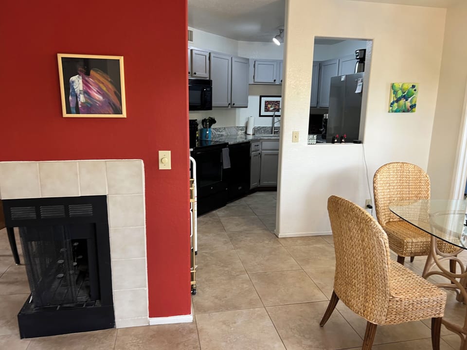 From living room into the dining and kitchen area