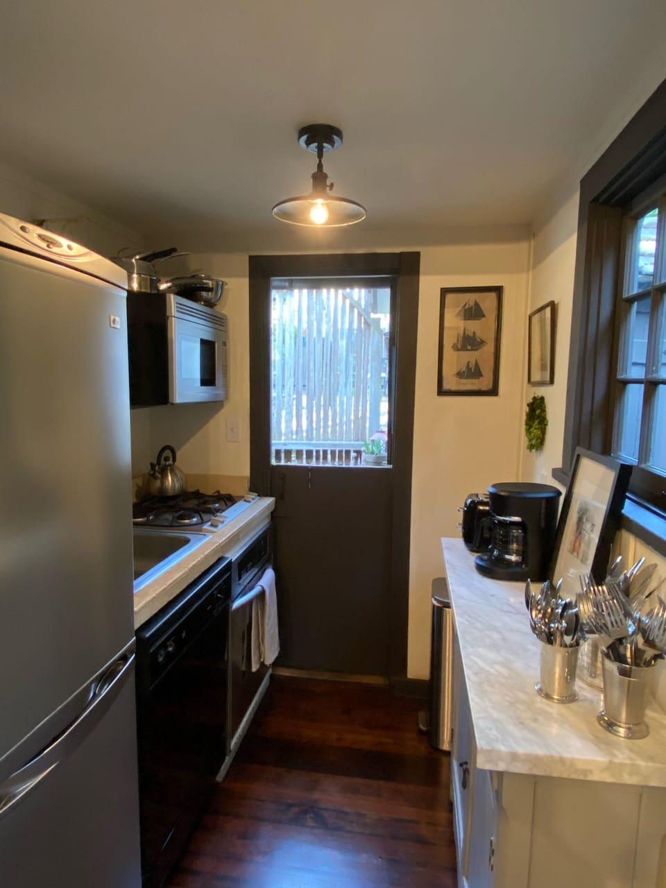 Petit kitchen with dutch door