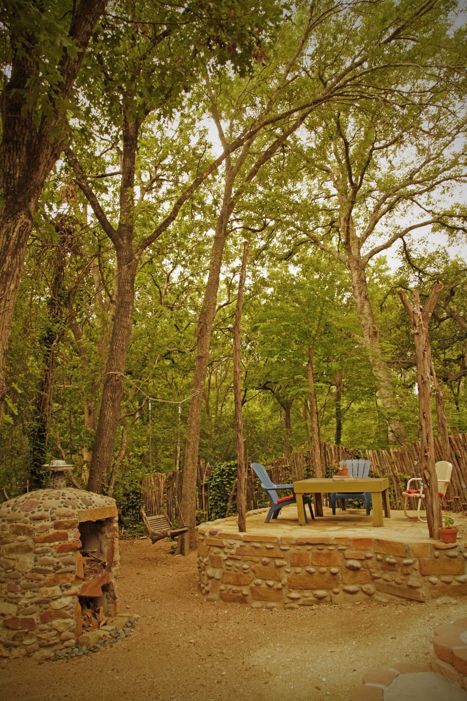 rock forest patio